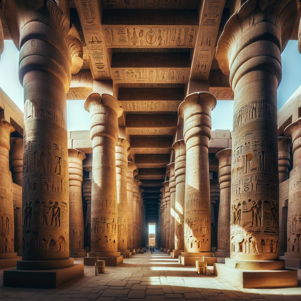 الصالة الكبرى داخل المعبد: